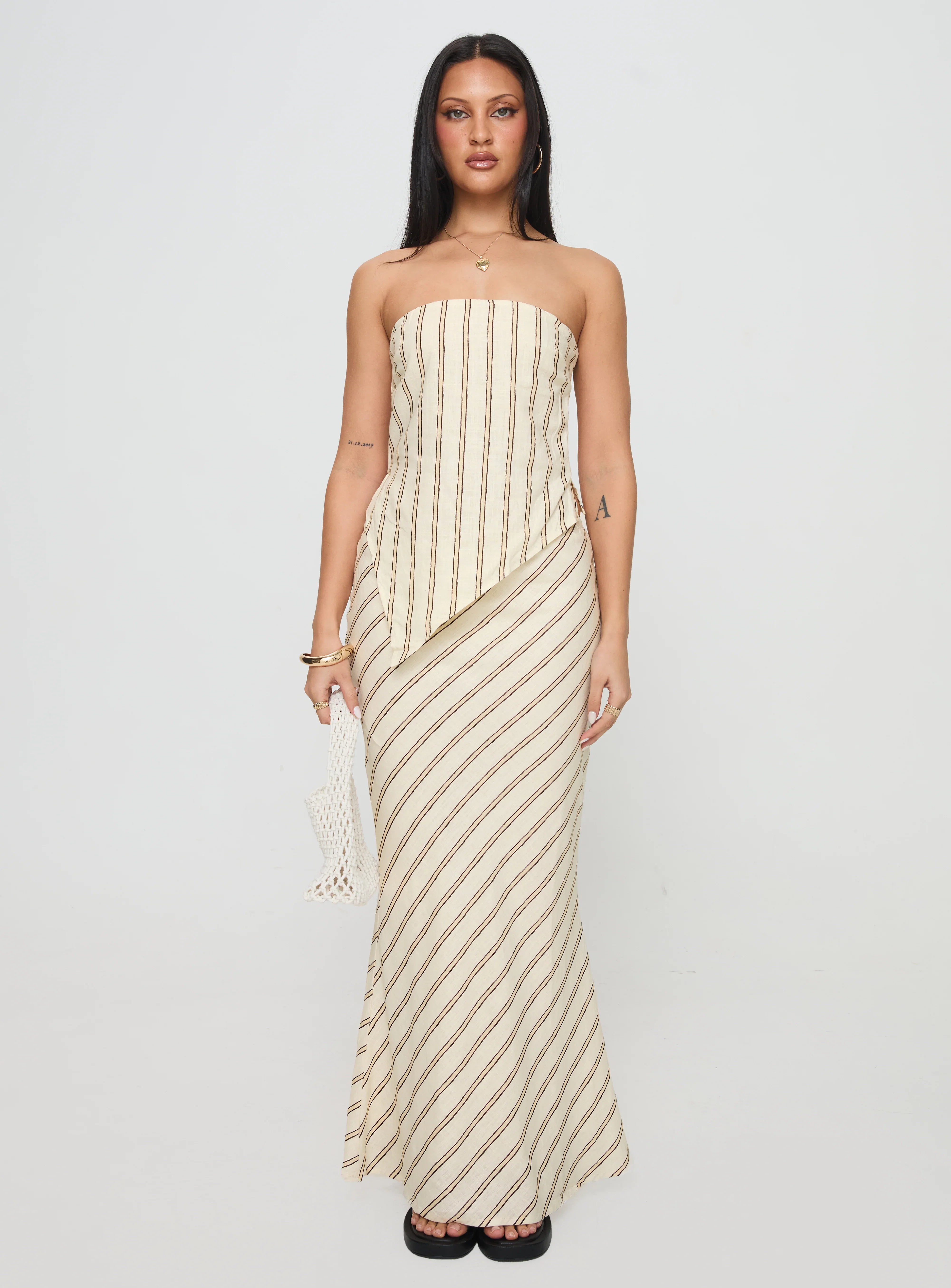 Birdie Asymmetric Linen Blend Top Cream