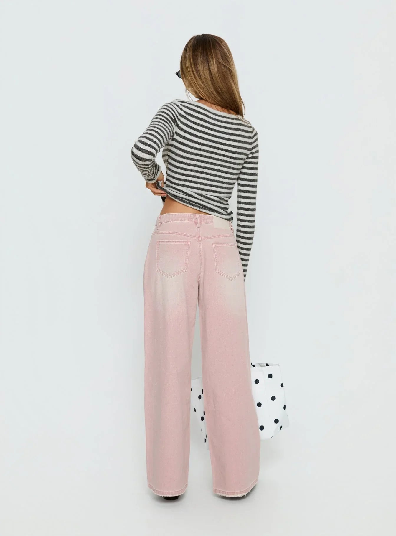 Lucky Dip Mid Rise Straight Leg Jeans Washed Pink