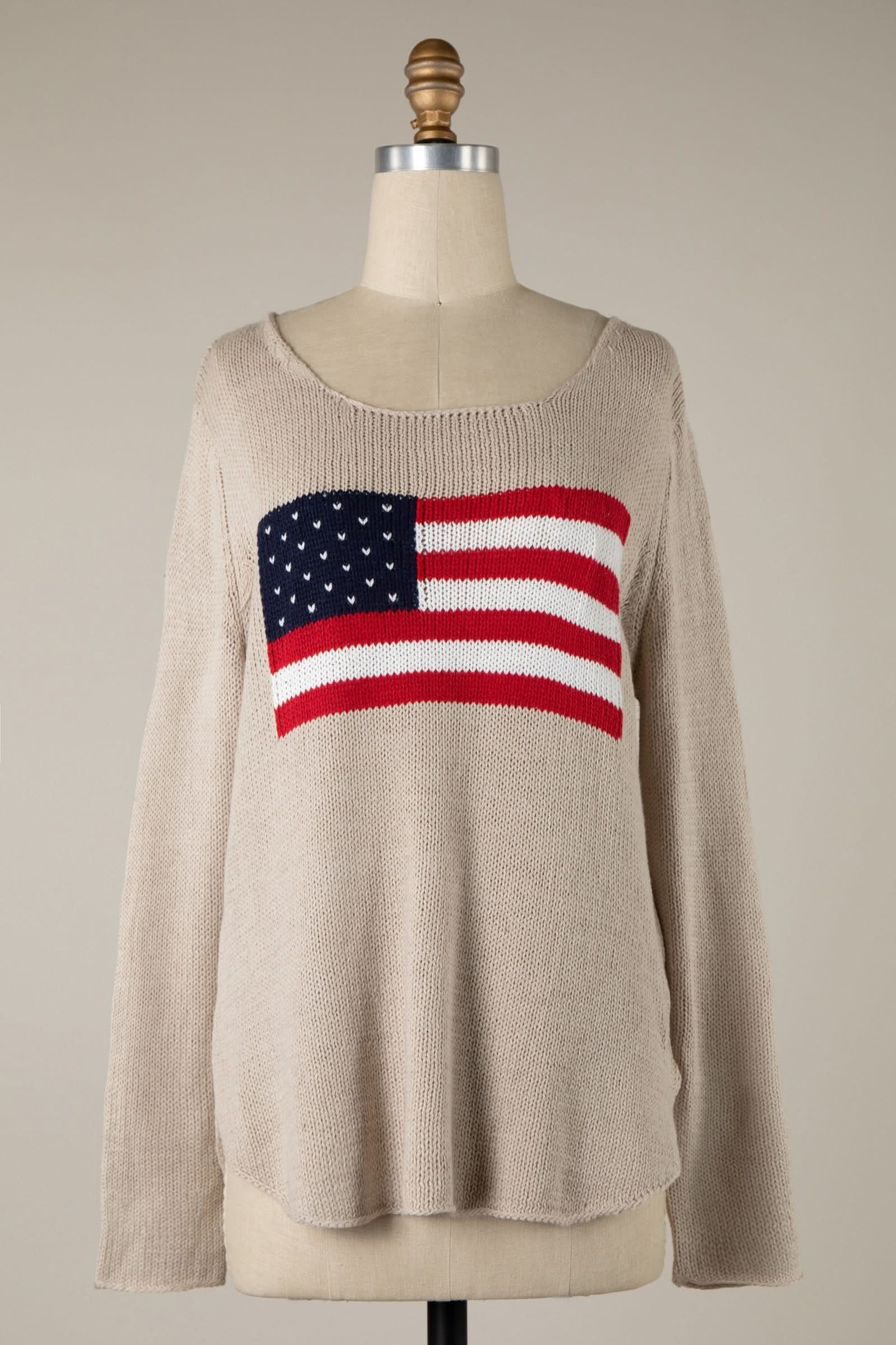 Miss Americana Beige Flag Sweater