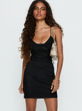 Alexus Cowl Neck Mini Dress Black