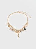 Antiqued Charm Necklace Gold