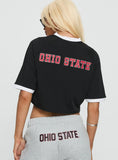 Ohio State Cropped Soccer Jersey Tee Black