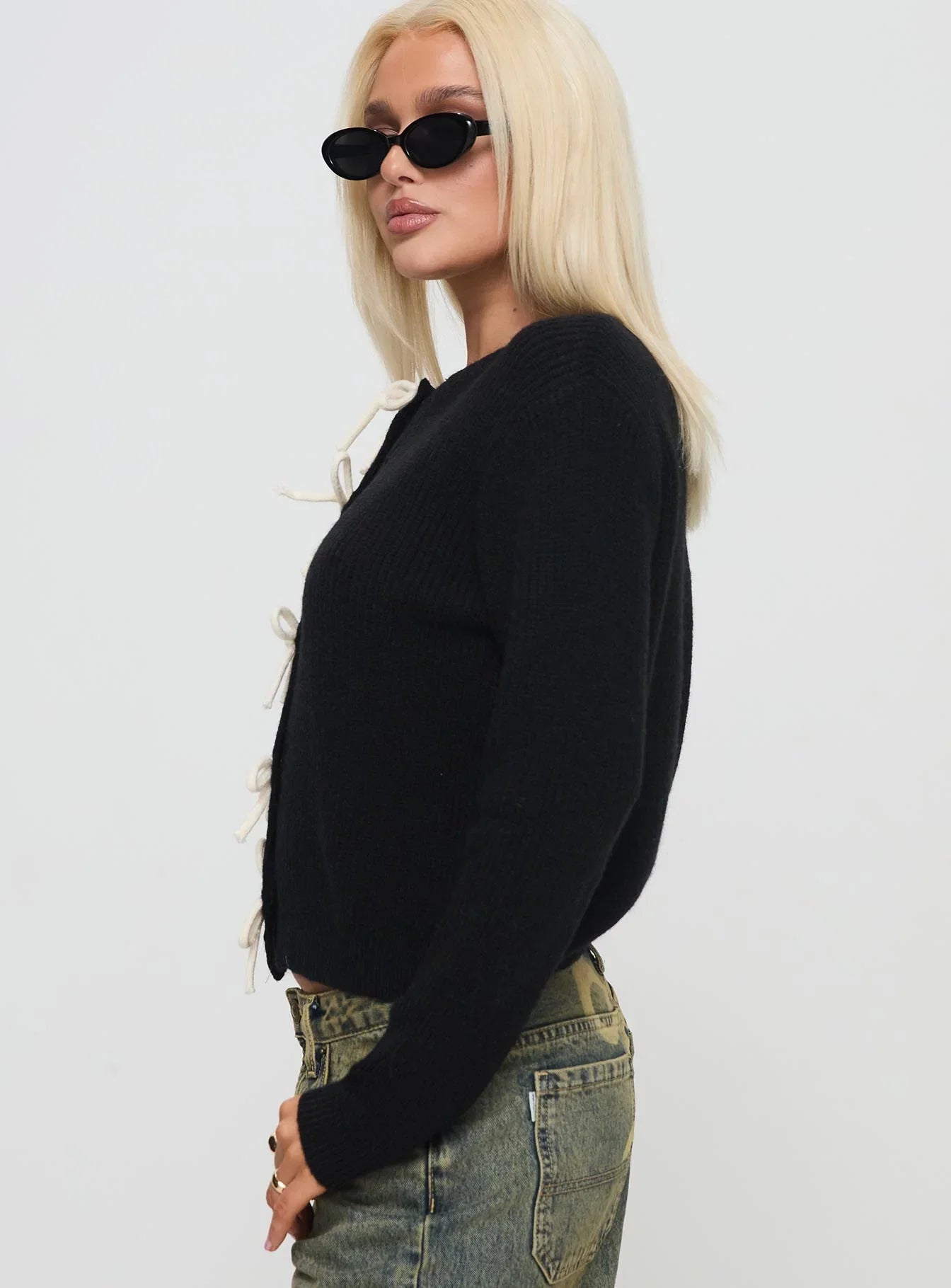 Rosalee Cardigan Black White