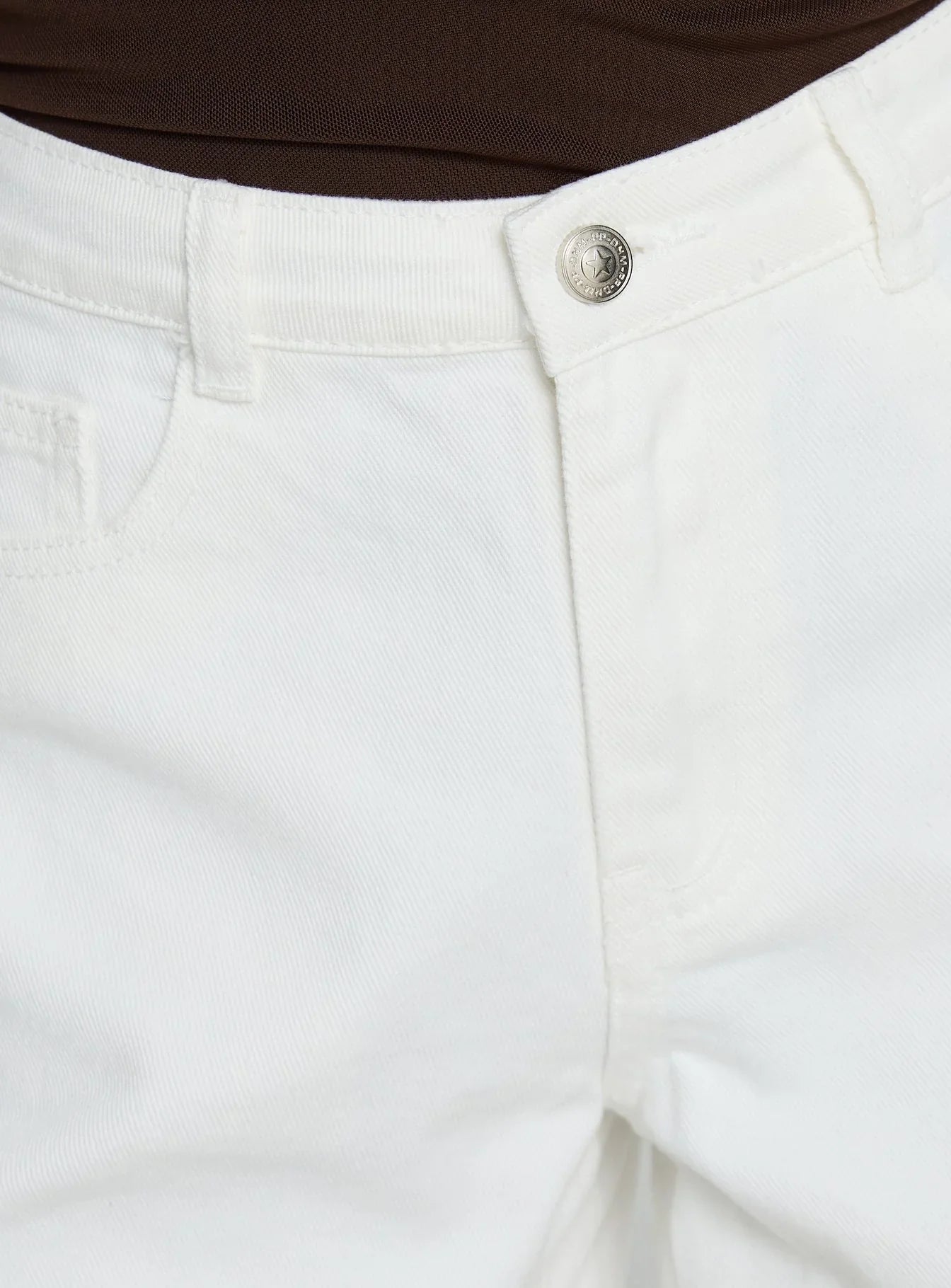 Torri Longline Denim Shorts Ecru