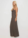 Jorjana Maxi Dress Brown / White Polka Dot