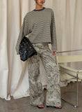 Mckinley Mid Rise Wide Leg Jeans Camouflage