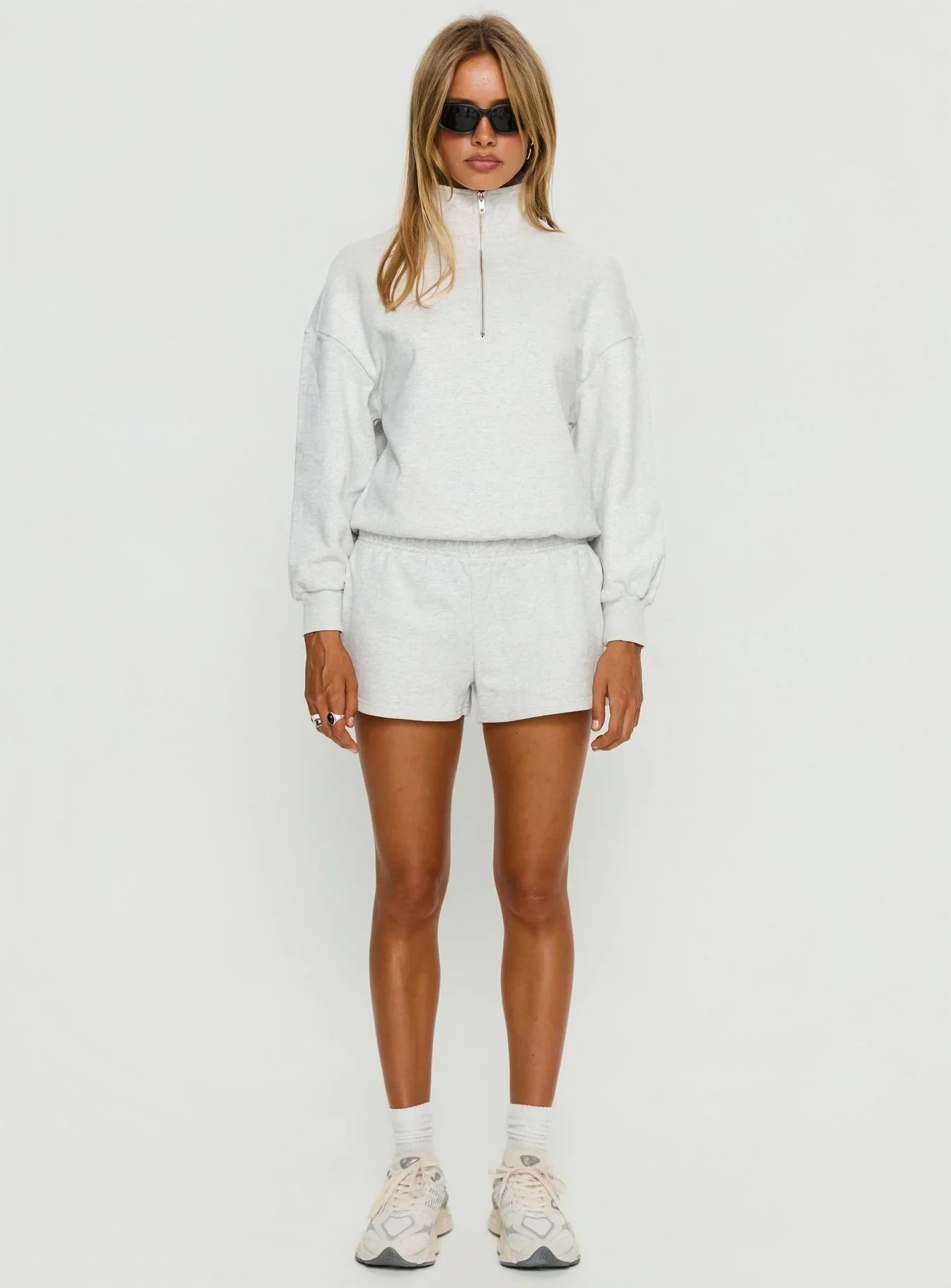 Rozanna 1 4 Zip Jumper Grey Marle