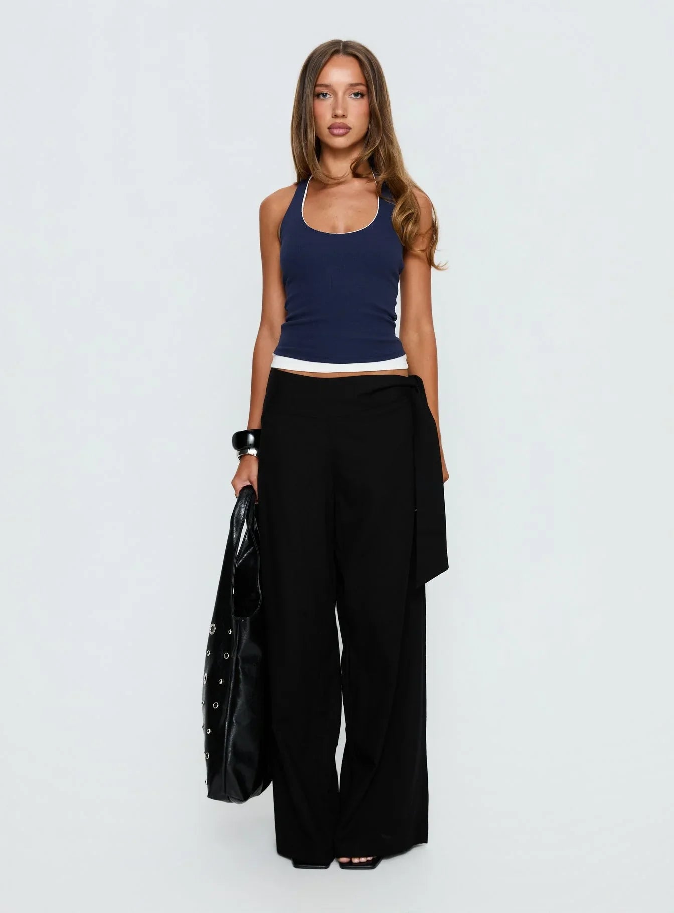 Debee Layered Halter Top Navy White