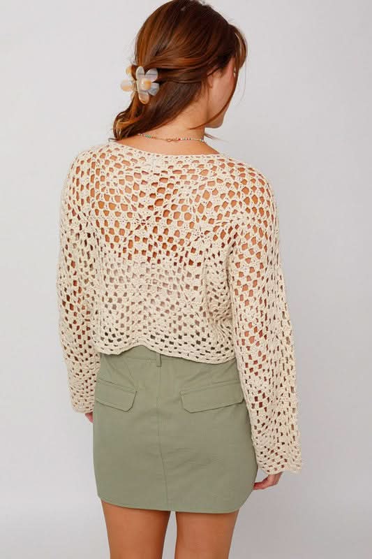 Judy Ivory Crochet Sweater