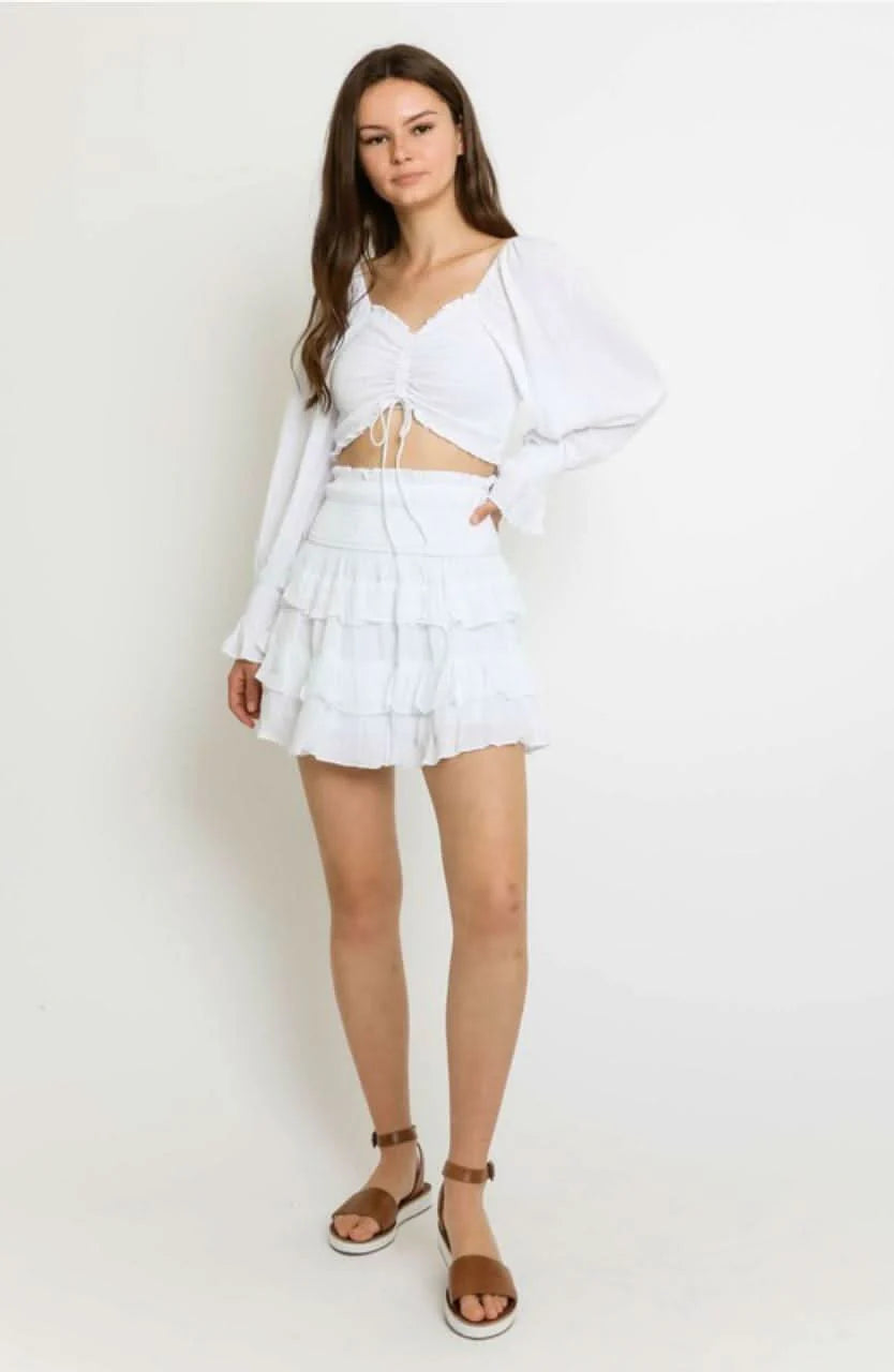 Give Me Fever White Two Piece Dress
