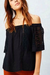 Bungalow Black Off the Shoulder Top