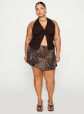 Tejano Mini Skirt Leopard Curve