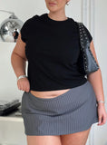 Cant Sleep Skort Charcoal Stripe Curve