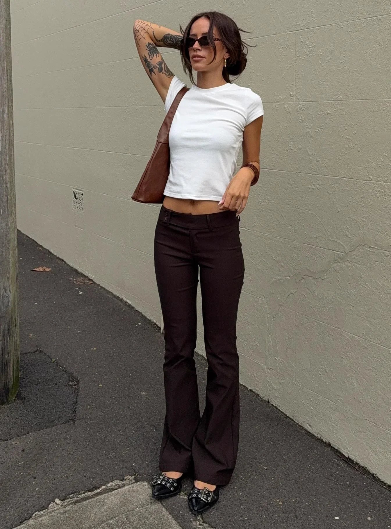 Kinkirk Flared Pants Chocolate Tall