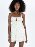 Empress Of Love Mini Dress Yellow Floral