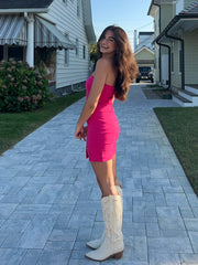 On My Mind Hot Pink Strapless Mini Dress