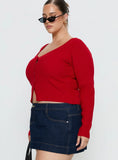 Sorenna Long Sleeve Top Red Curve