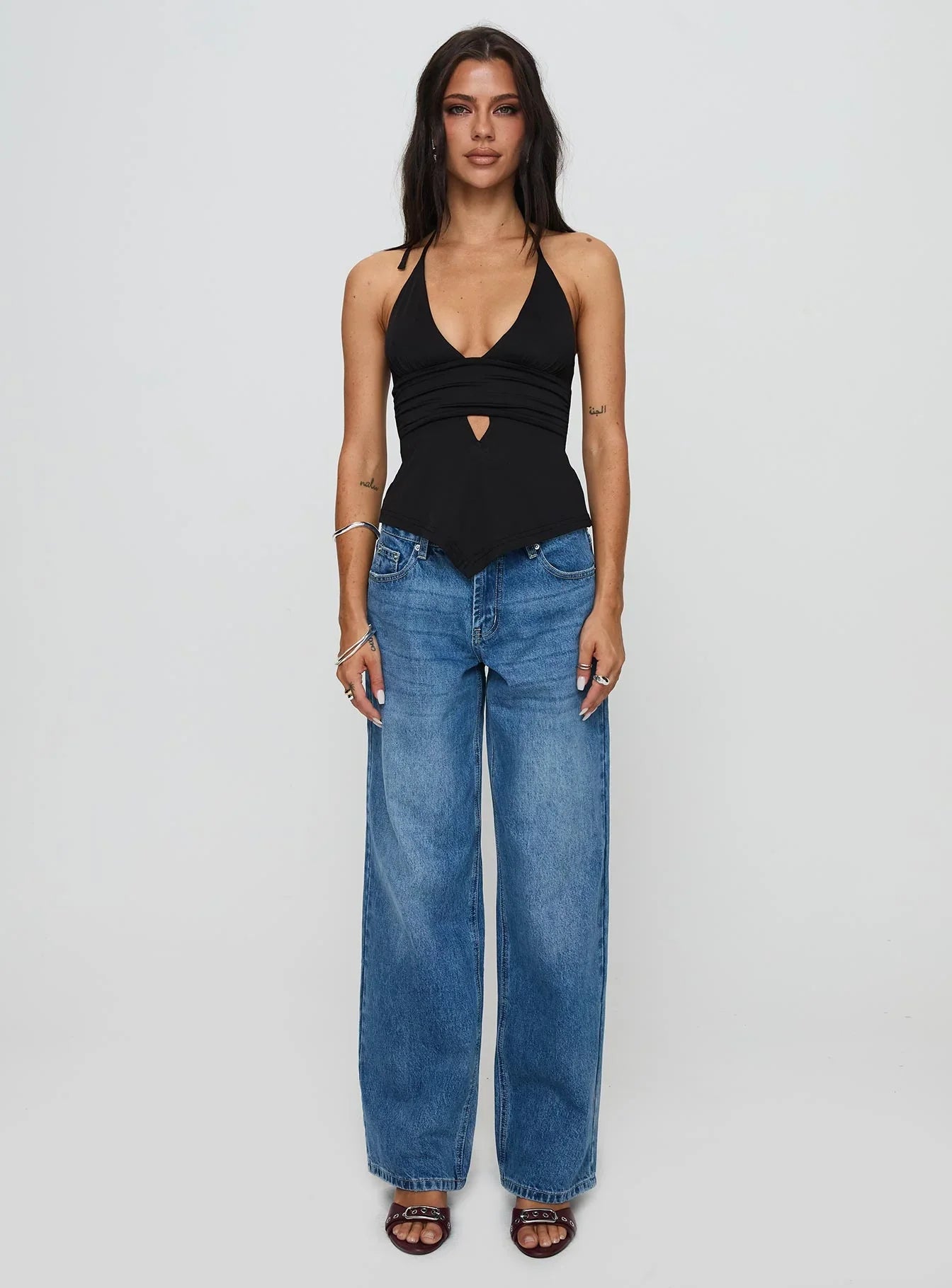 Serenitia Mid Rise Straight Leg Jeans Mid Blue Wash Tall