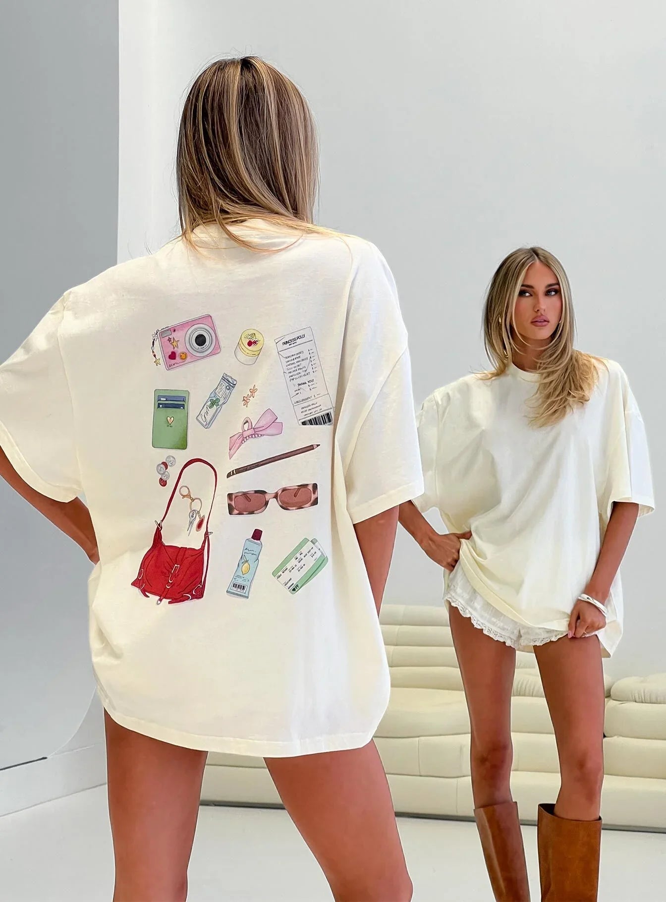 Whats In My Bag Graphic Tee Cream Multi