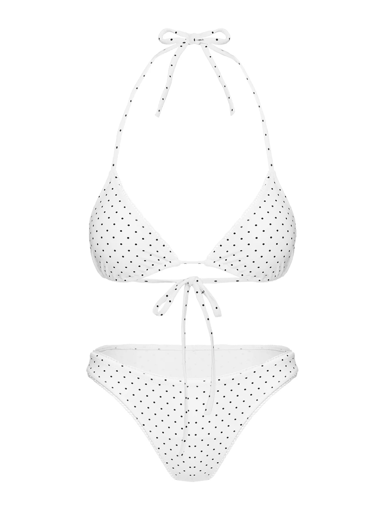 Jenner Triangle Bikini Top White Black