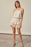 Lovely and Sweet Oatmeal Strapless Mini Dress