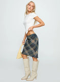 Shoreline Midi Skirt Blue Check