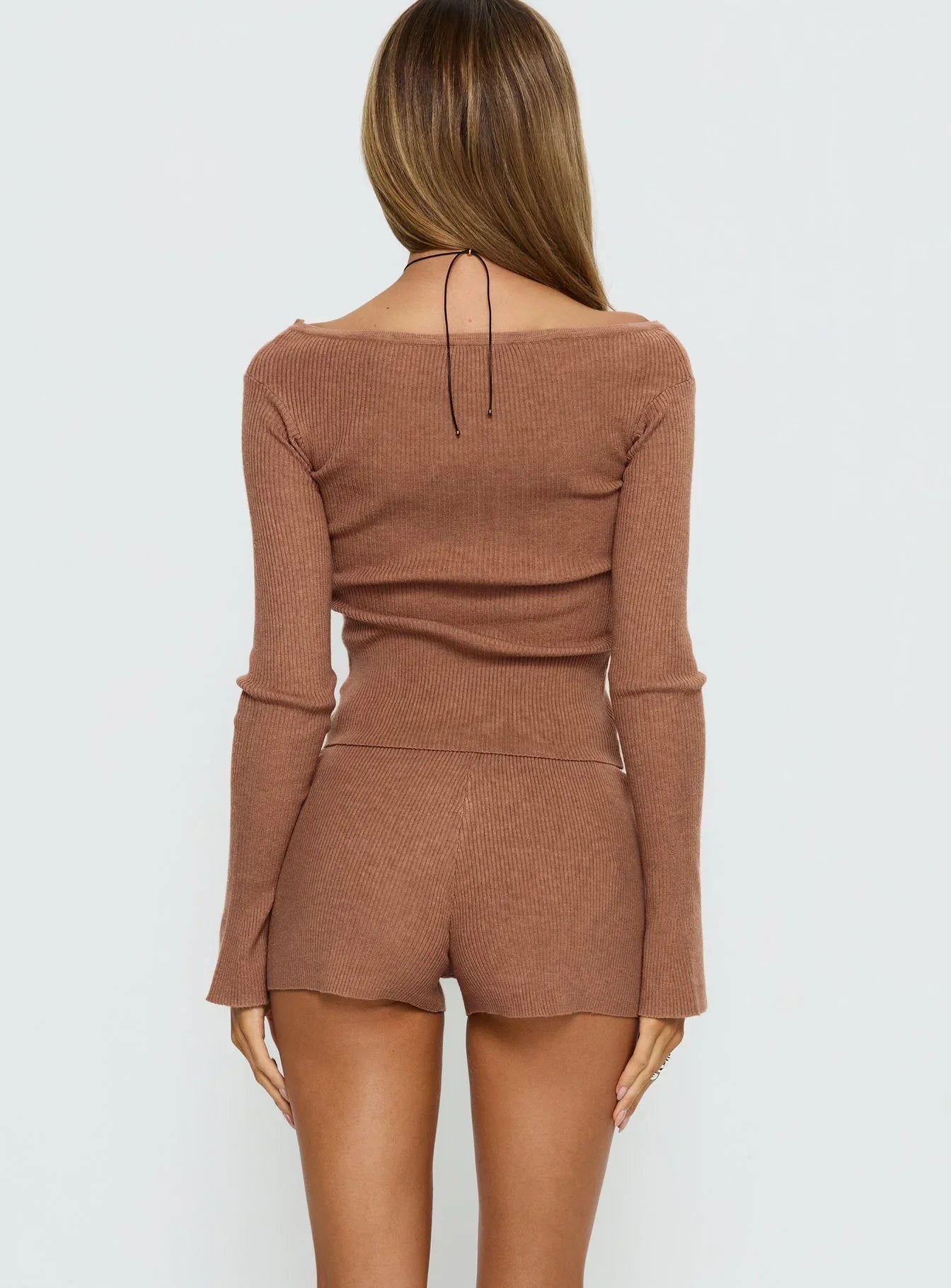Ahani Low Rise Knit Shorts Mocha