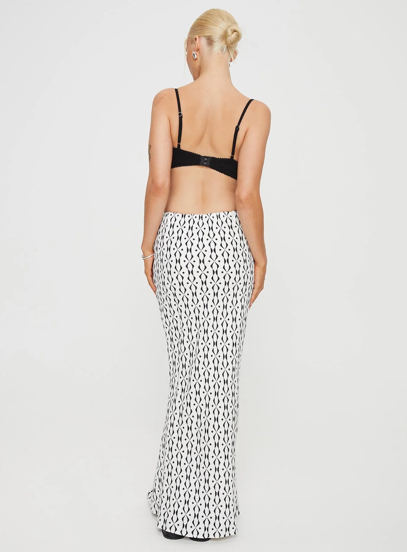 Mercer Linen Blend Maxi Skirt Black White