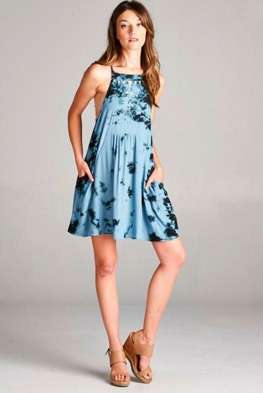Second Chance Tie Dye Racerback Swing Dress