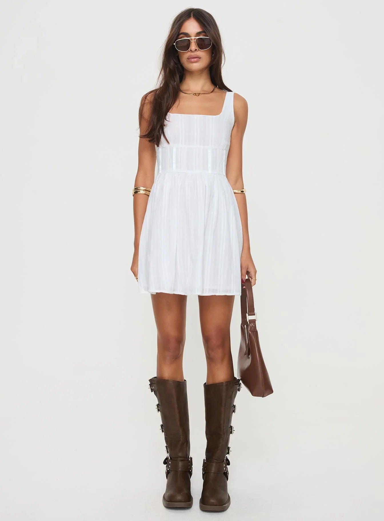Lorinda Mini Dress White Petite