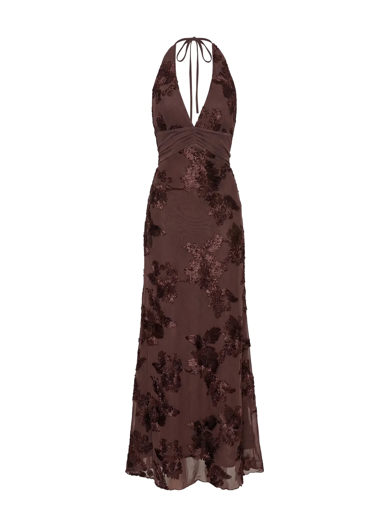 Rousseau Halter Maxi Dress Espresso