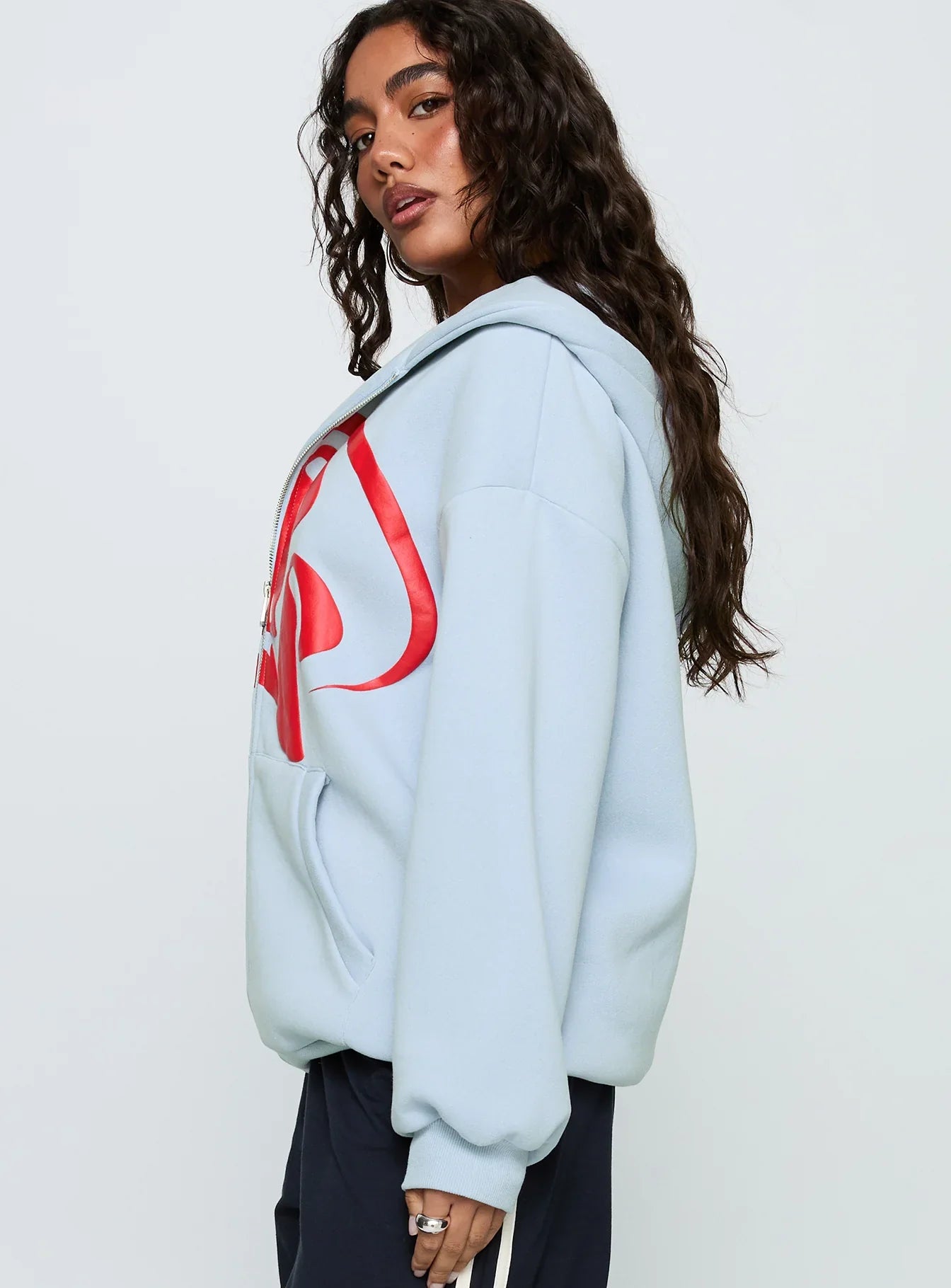Starblazer Zip Up Graphic Hoodie Blue Red