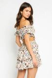 Maya Ivory Floral Off the Shoulder Mini Dress