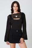 Savannah Black Crochet Shrug