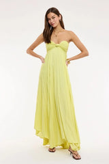 Willow Lime Strapless Maxi Dress