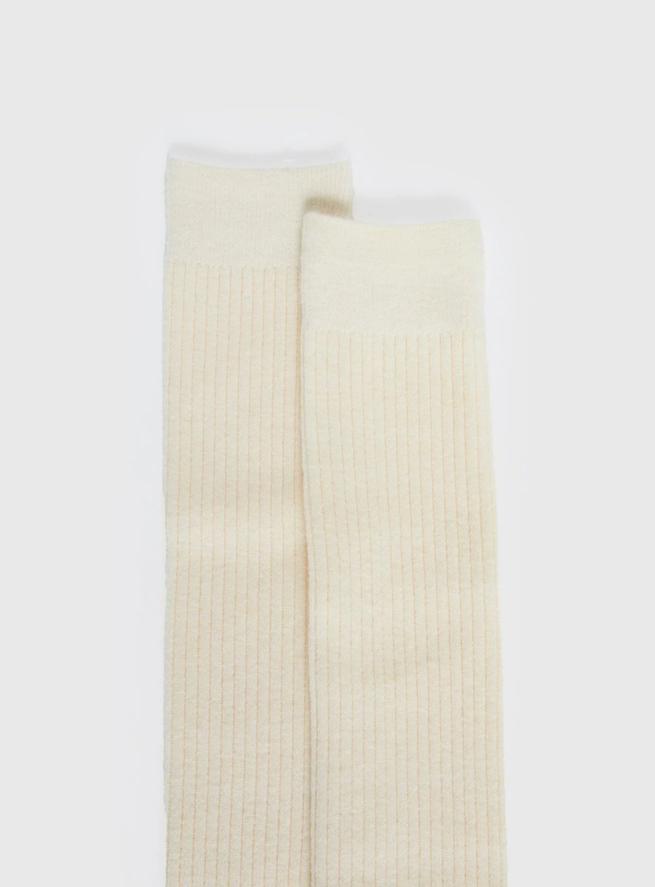 Roxee Knee High Ribbed Socks Cream