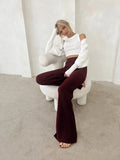 Montana Knit Pants Maroon