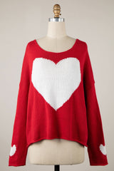 Love Ya Red Oversized Heart Sweater