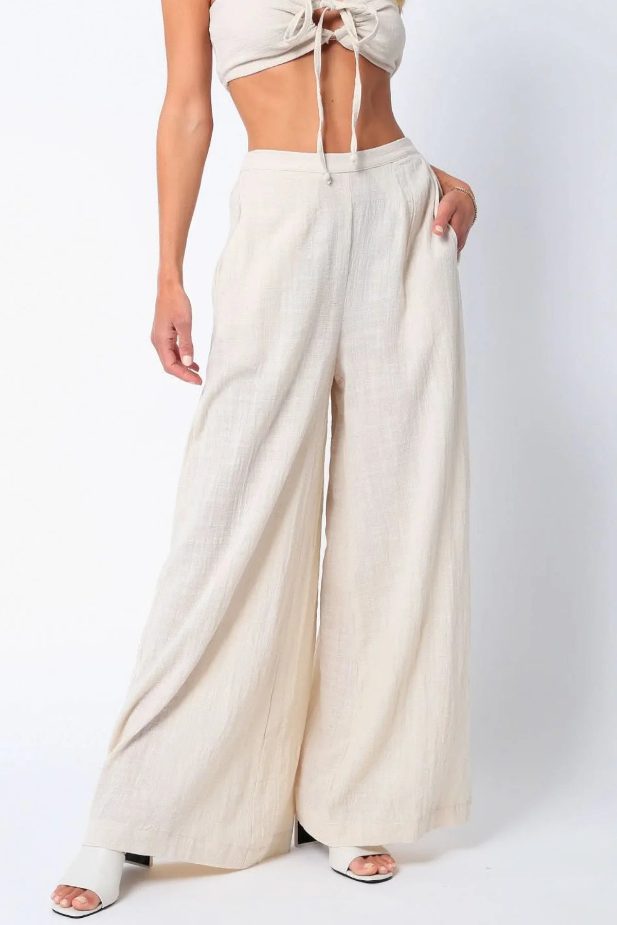 Fira Beige Two Piece Jumpsuit