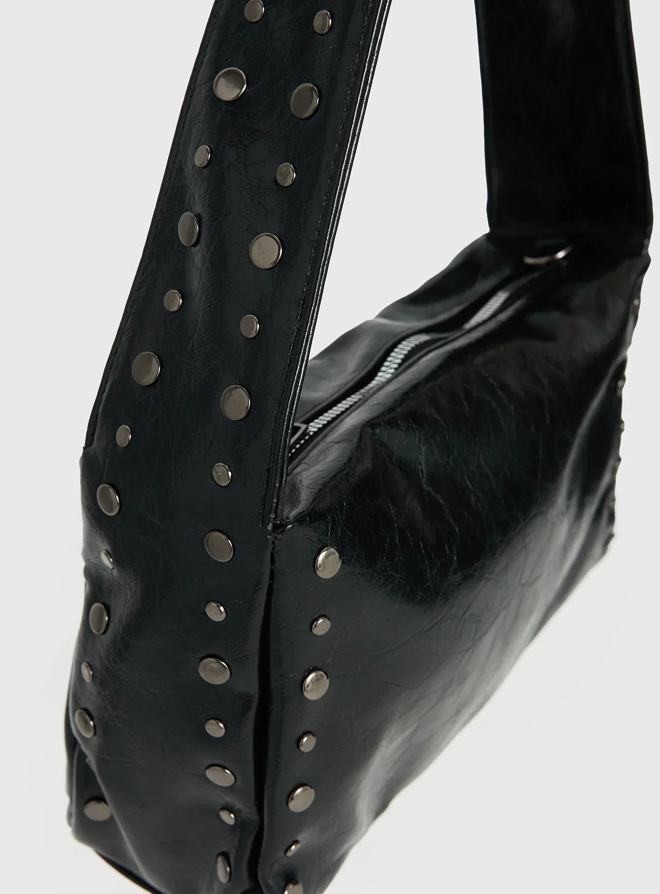 Kaiser Stud Detail Shoulder Bag Black