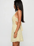Rosamie Halter Mini Dress Cream Floral