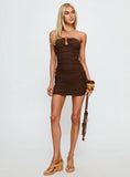Nailah Strapless Mini Dress Chocolate