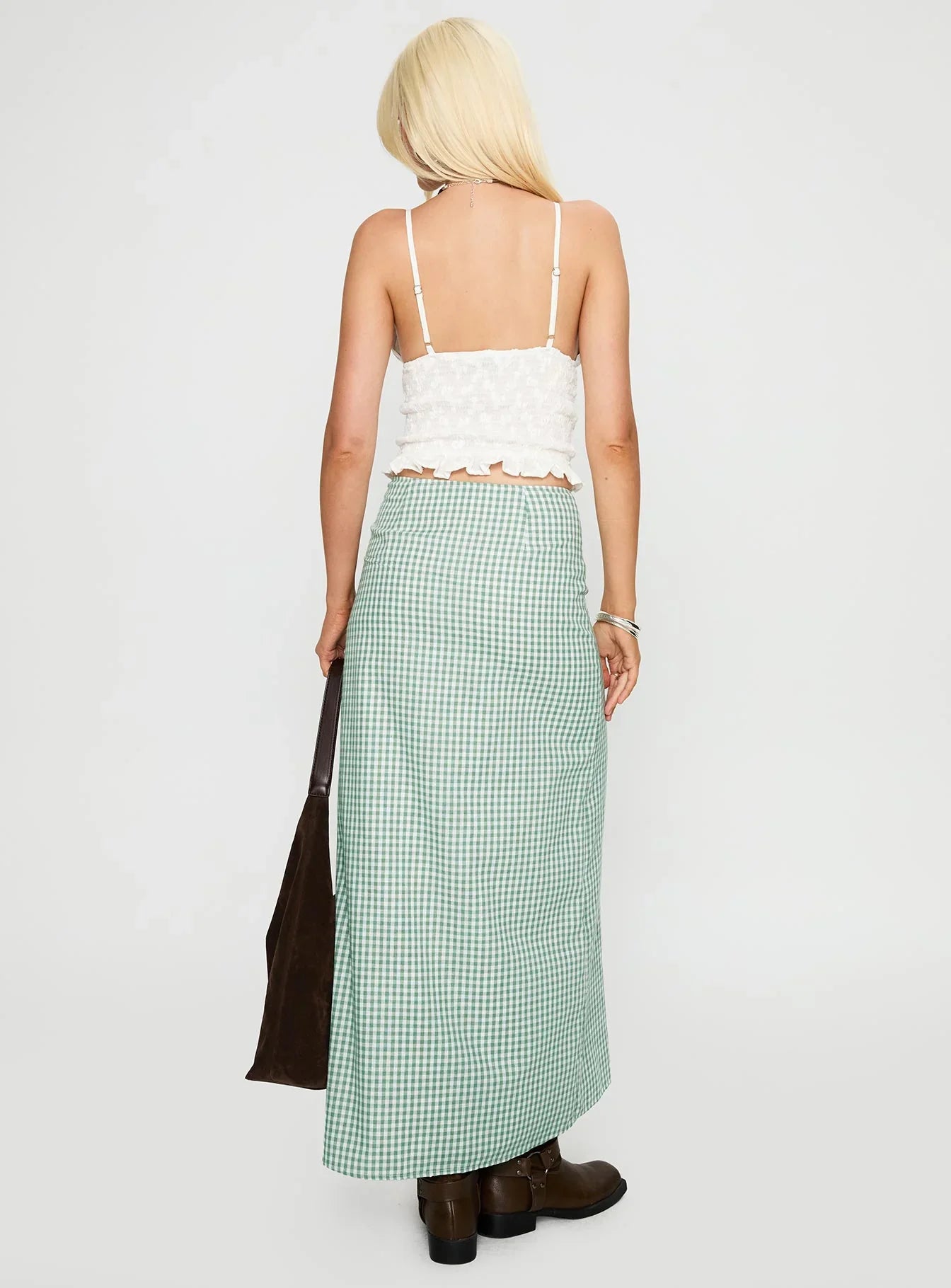 Macadamia Maxi Skirt Green White