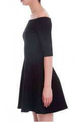 Be Bold Black Off The Shoulder Skater Dress