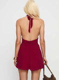 Good Luck Babe Halter Mini Dress Red