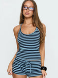 Ariselle Halter Top Blue Stripe