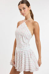 Naya Pink Floral Halter Mini Dress
