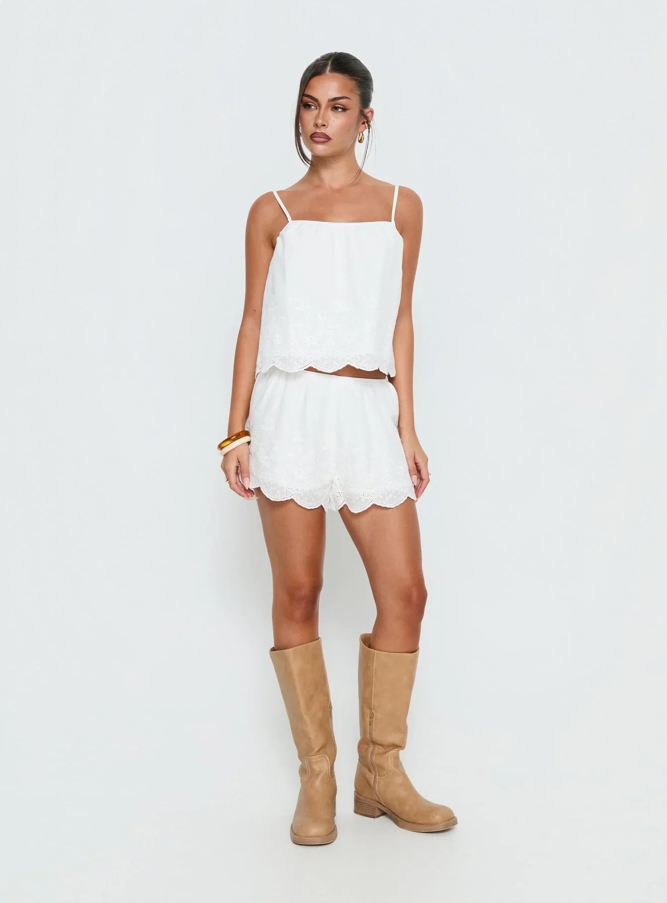 Madison Avenue Embroidered Detail Top White