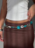 Felon Beaded Chain Belt Blue Silver
