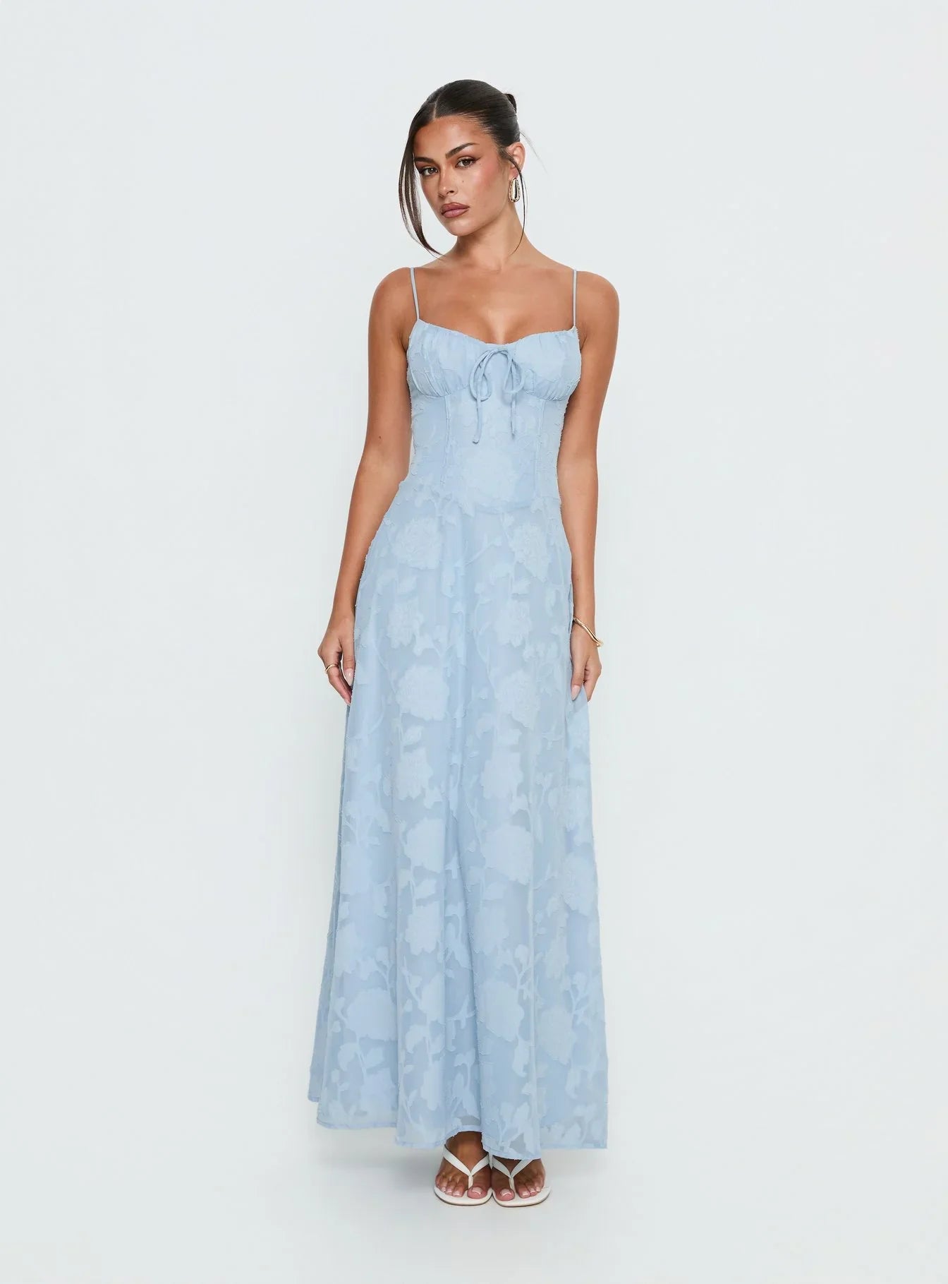 Members Only Maxi Dress Blue Burnout